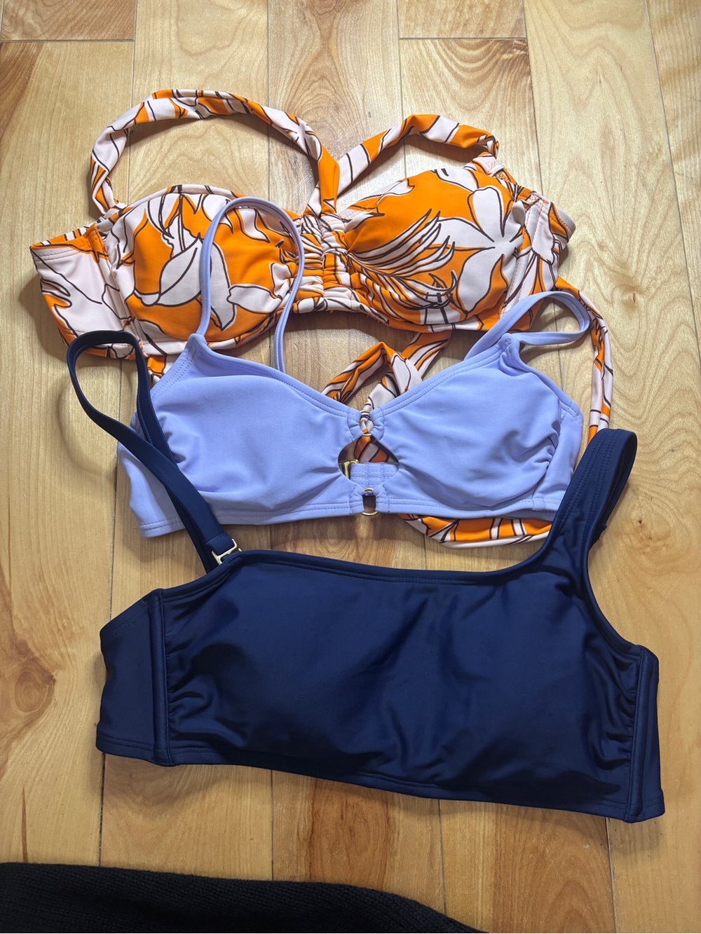 Target Women's Bikini Top Set - Orange Floral, Lavender, Navy